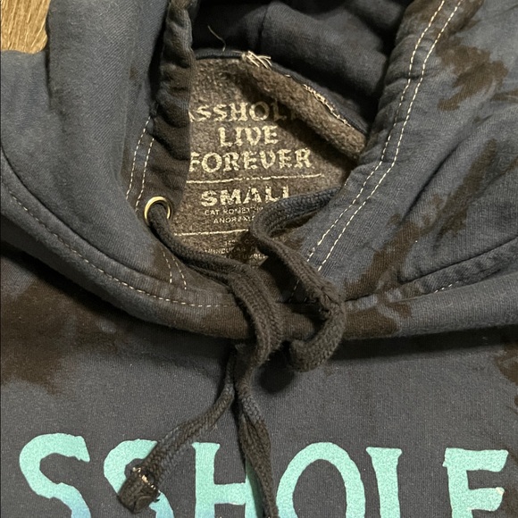 ALF Assholes Live Forever Blue Tie Dye Hoodie Size Small - Picture 3 of 5